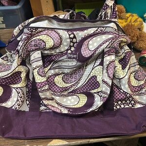 Thirty-One Purple and Cream Paisley Bag